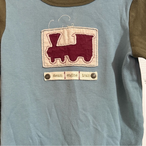 Janie and Jack Steam Engine Train Long Sleeve Romper - Picture 4 of 11